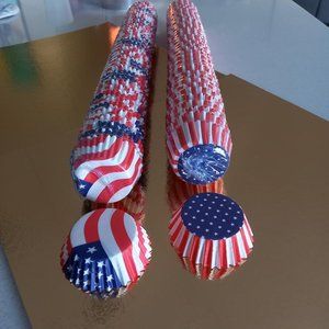 Mini Cupcake Muffin Liners - American Flag Designs